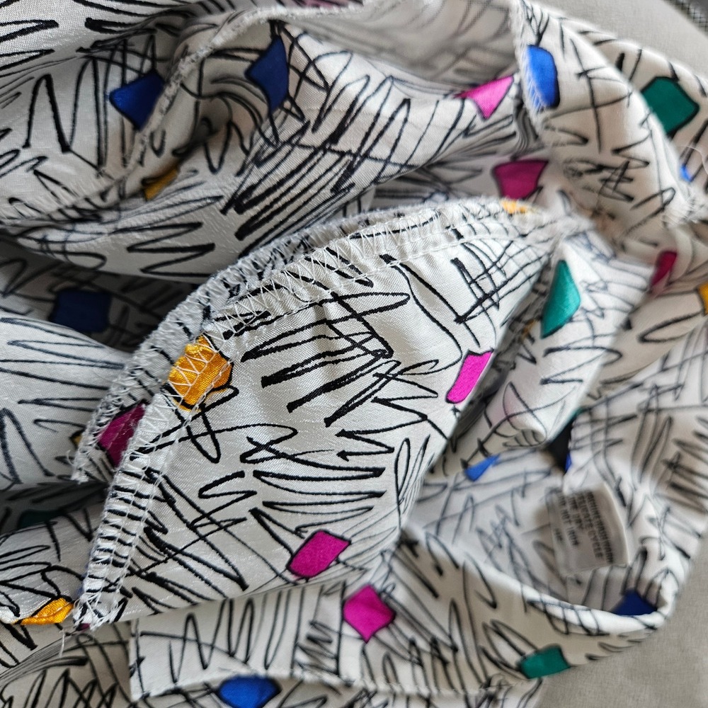 Vintage Windbreaker Size 12 Colorful Geometric 80s 90s Workout Party - Picture 4 of 10